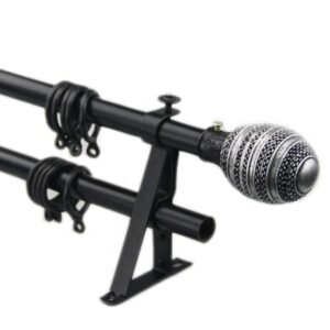 Attractive price new type extensible 1.6m black curtain rod tunisia curtain rod