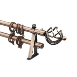 Modern Nordic Rome Gold Telescopic Curtain Rod, Double Pole Thick Aluminum Alloy Mute Punch Curtain Rod